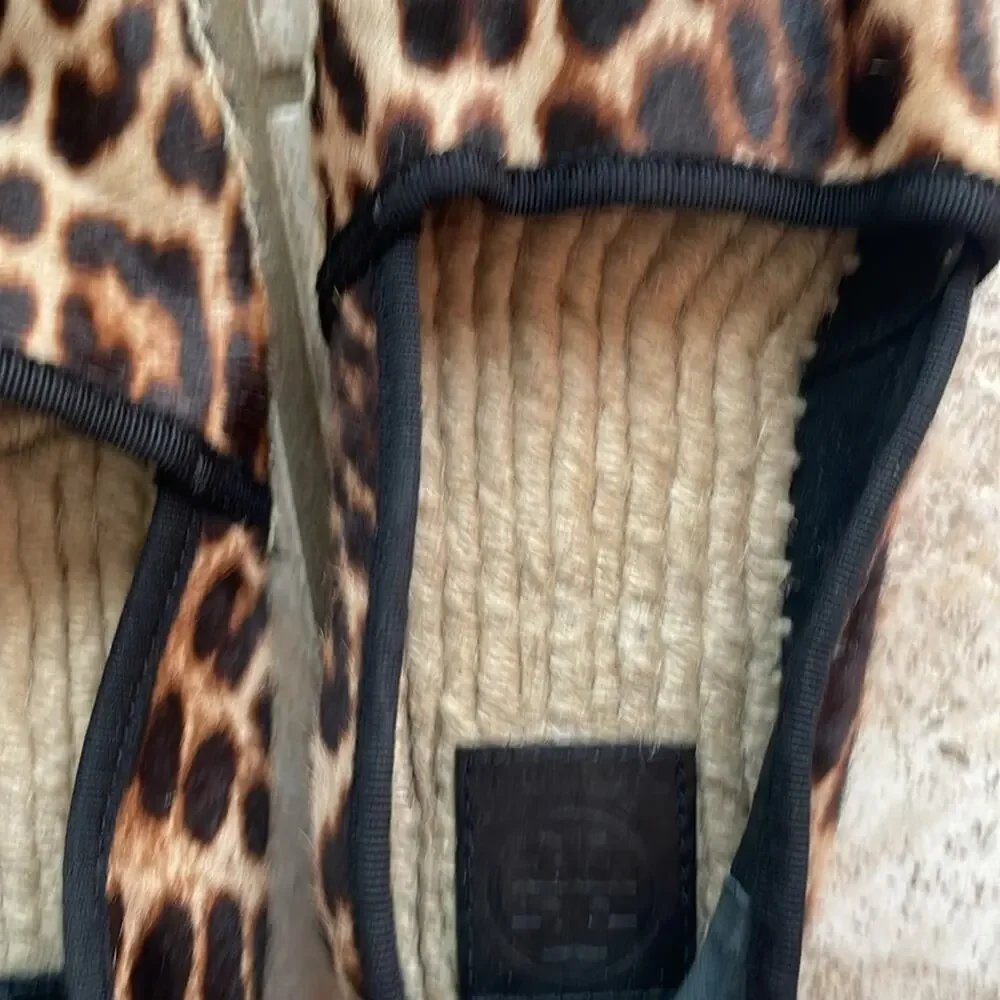 Tory Burch Leopard-print Calf Hair Espadrilles Flats